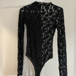 Zara sheer black lace bodysuit. Size S. Like new condition